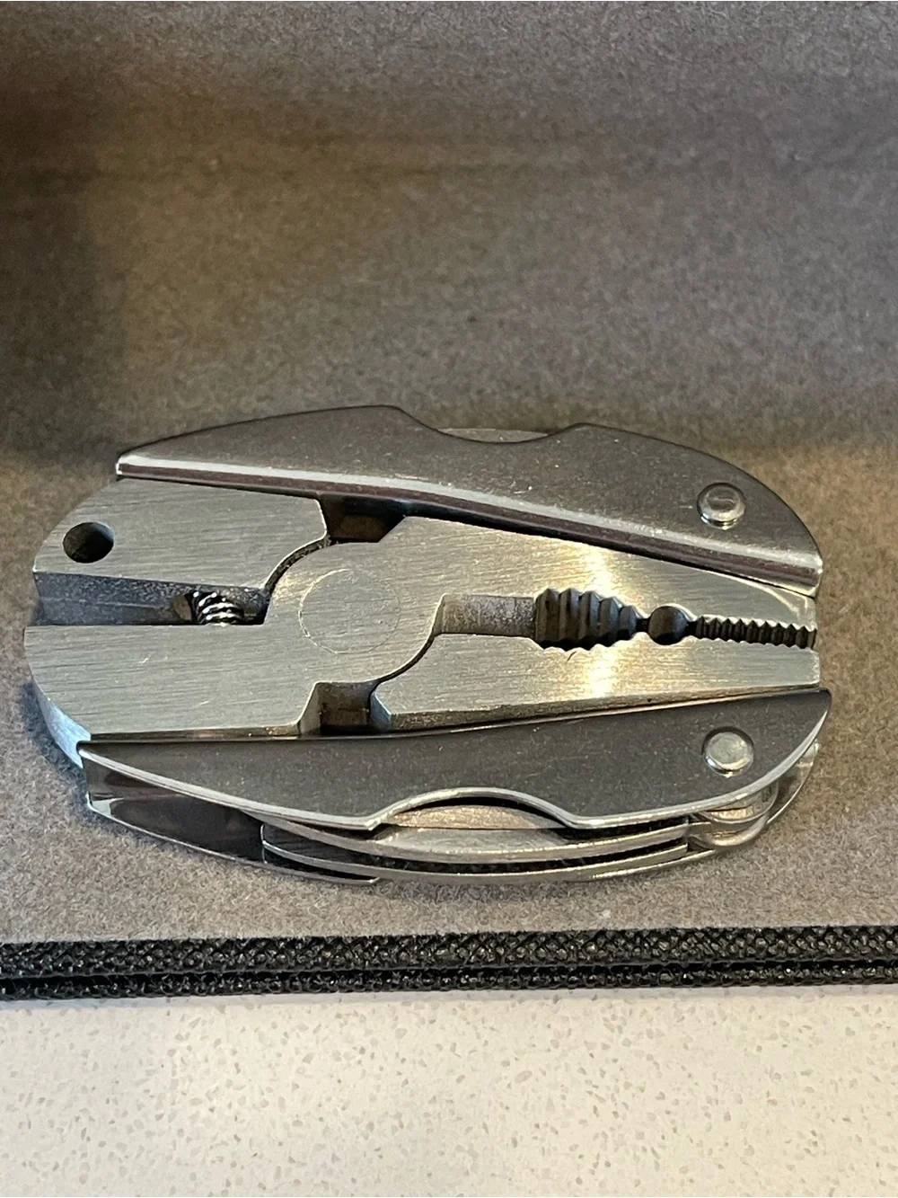 Stainless Steel Multi-Tool with Black Nylon Pouch - Men Grooming